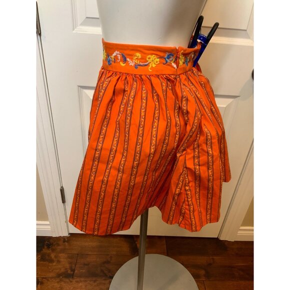 Caroline Constas Orange Teagen Embroidered Toile Culotte Shorts Striped, Size XS - Picture 5 of 8